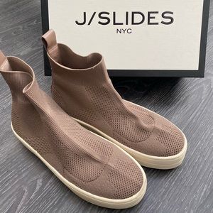 J Slides Taupe Knit